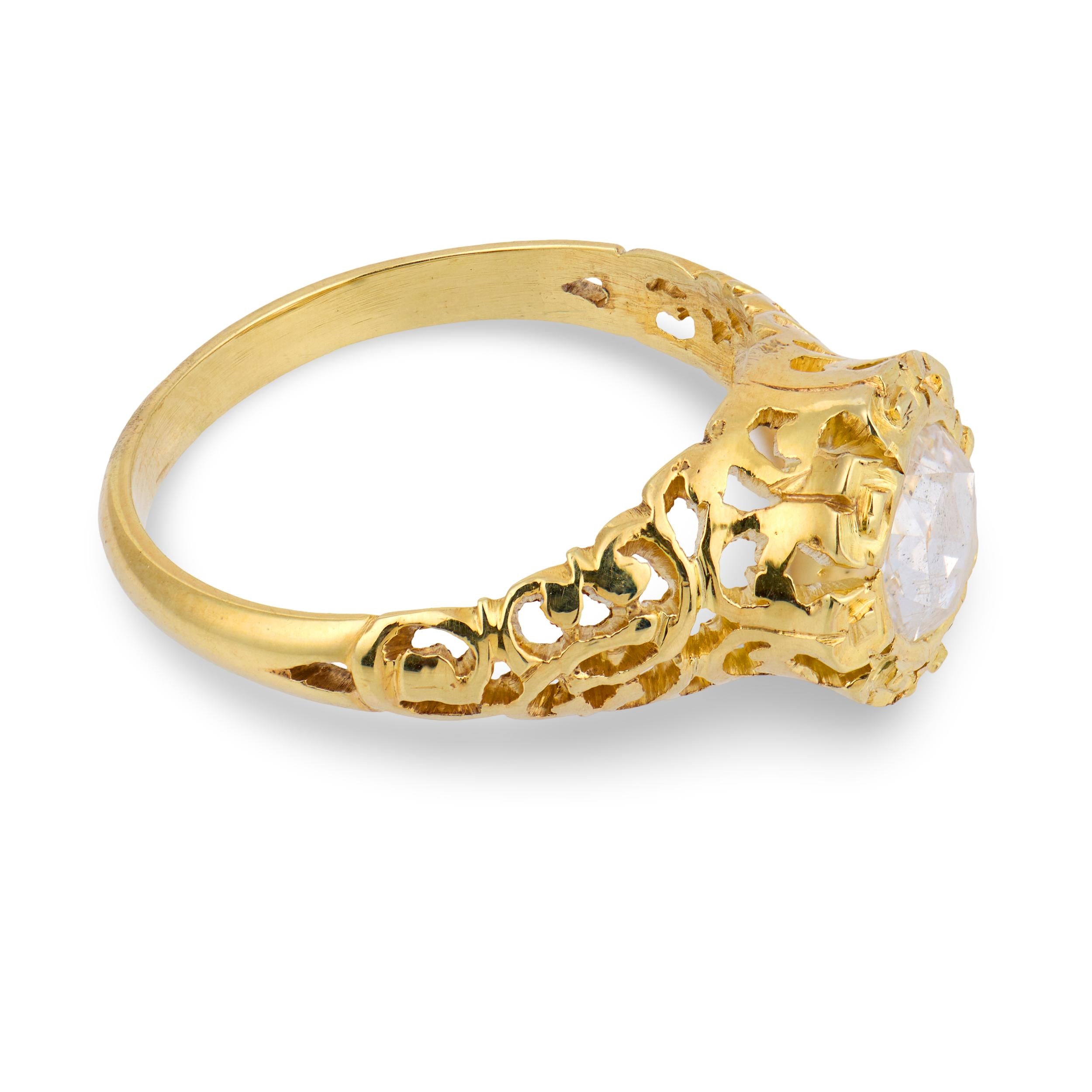 Victorian 14k Diamond Engagement Ring .60ct