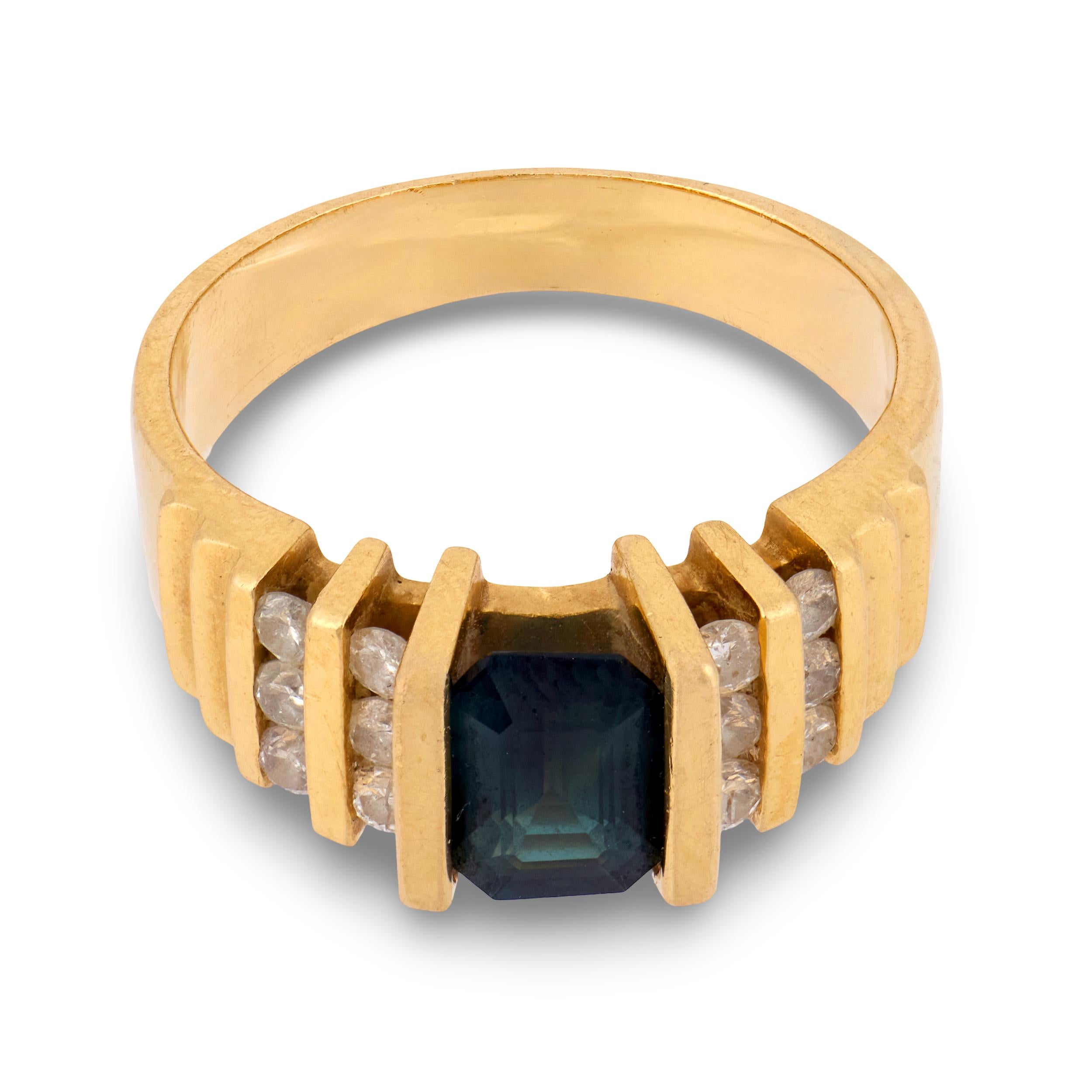 Estate 14k Sapphire & Diamond Ring