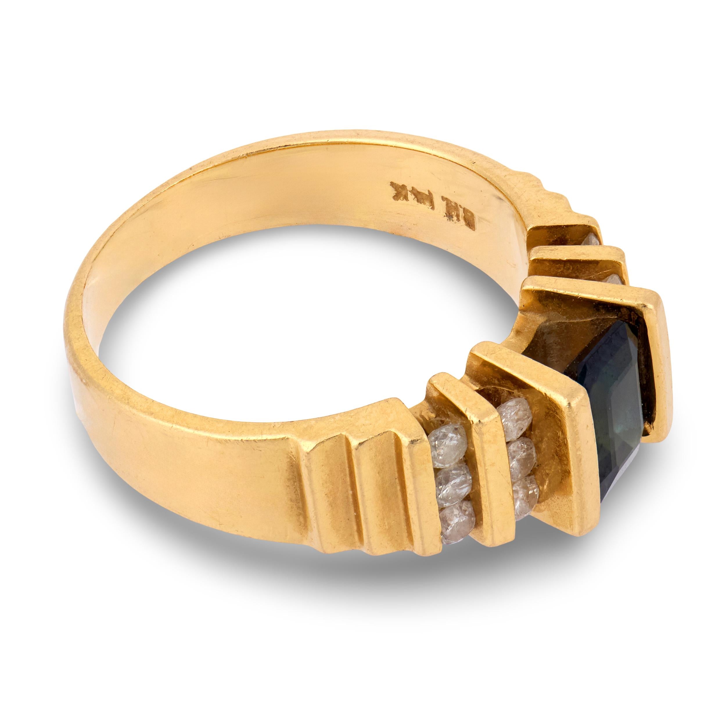 Estate 14k Sapphire & Diamond Ring