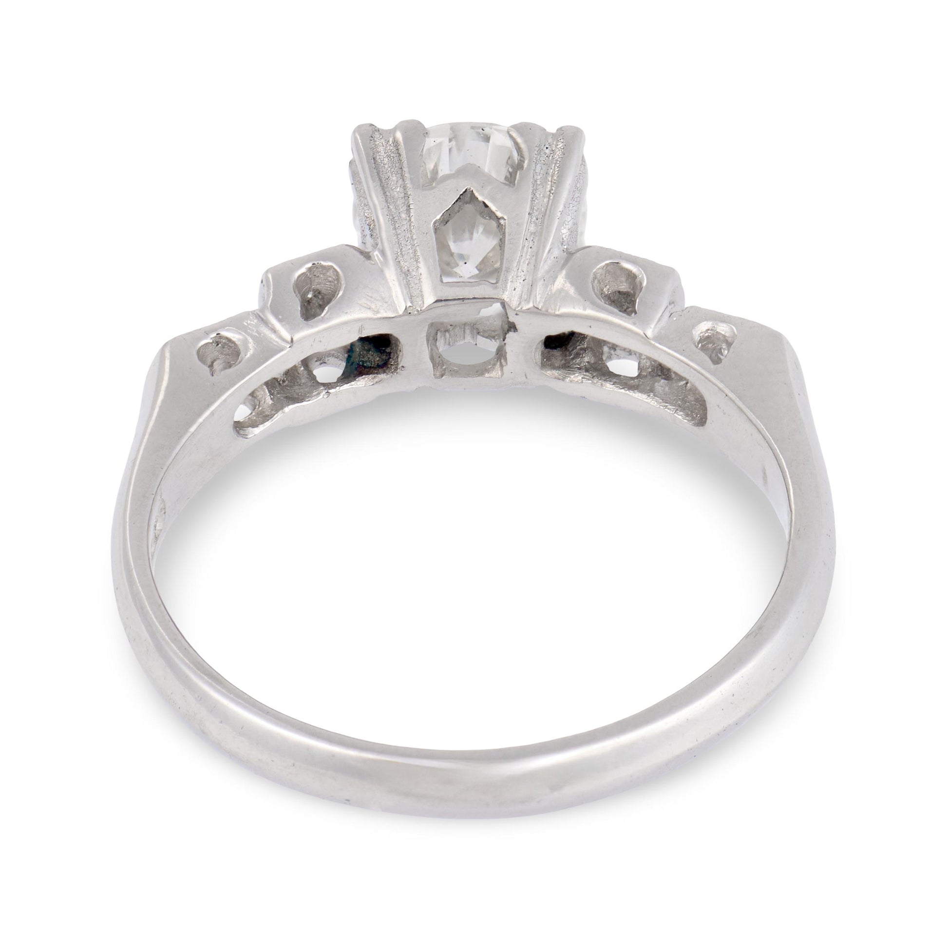 Retro Platinum Diamond Engagement Ring 1.06ct