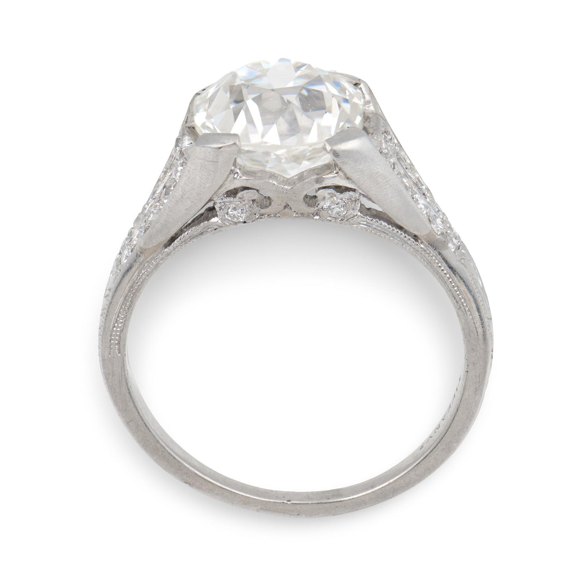 TIFFANY & CO. Art Deco Platinum GIA Diamond Engagement Ring 3.03ct