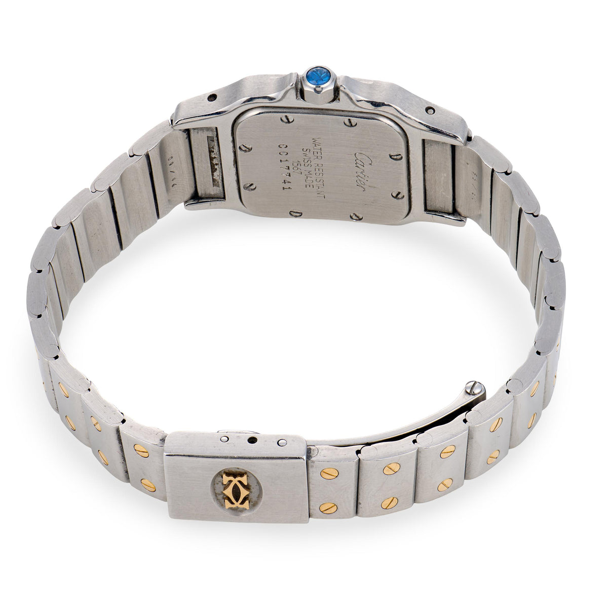 CARTIER  Estate 18k/Stainless Steel Santos Two-Tone Ladies Watch