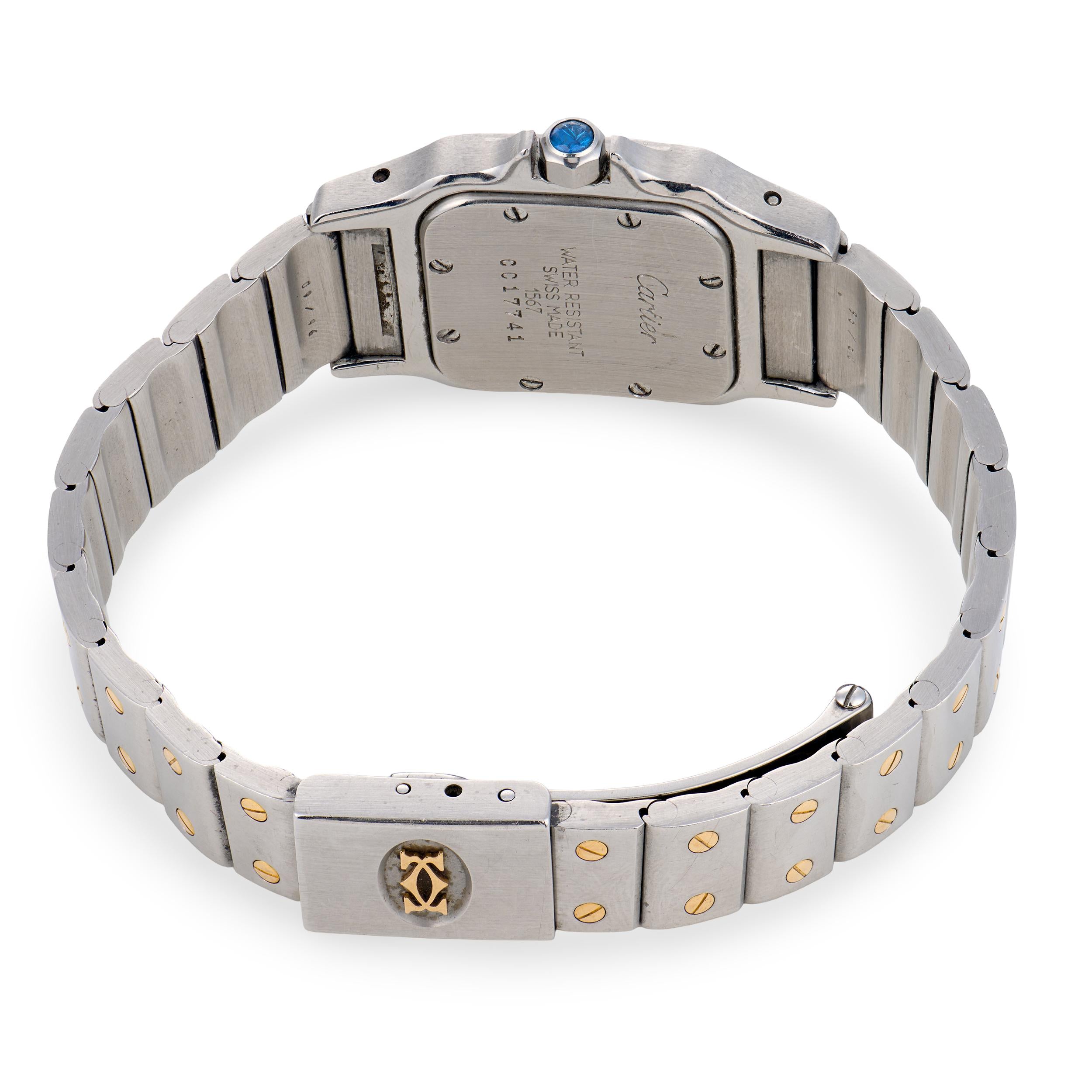 CARTIER  Estate 18k/Stainless Steel Santos Two-Tone Ladies Watch