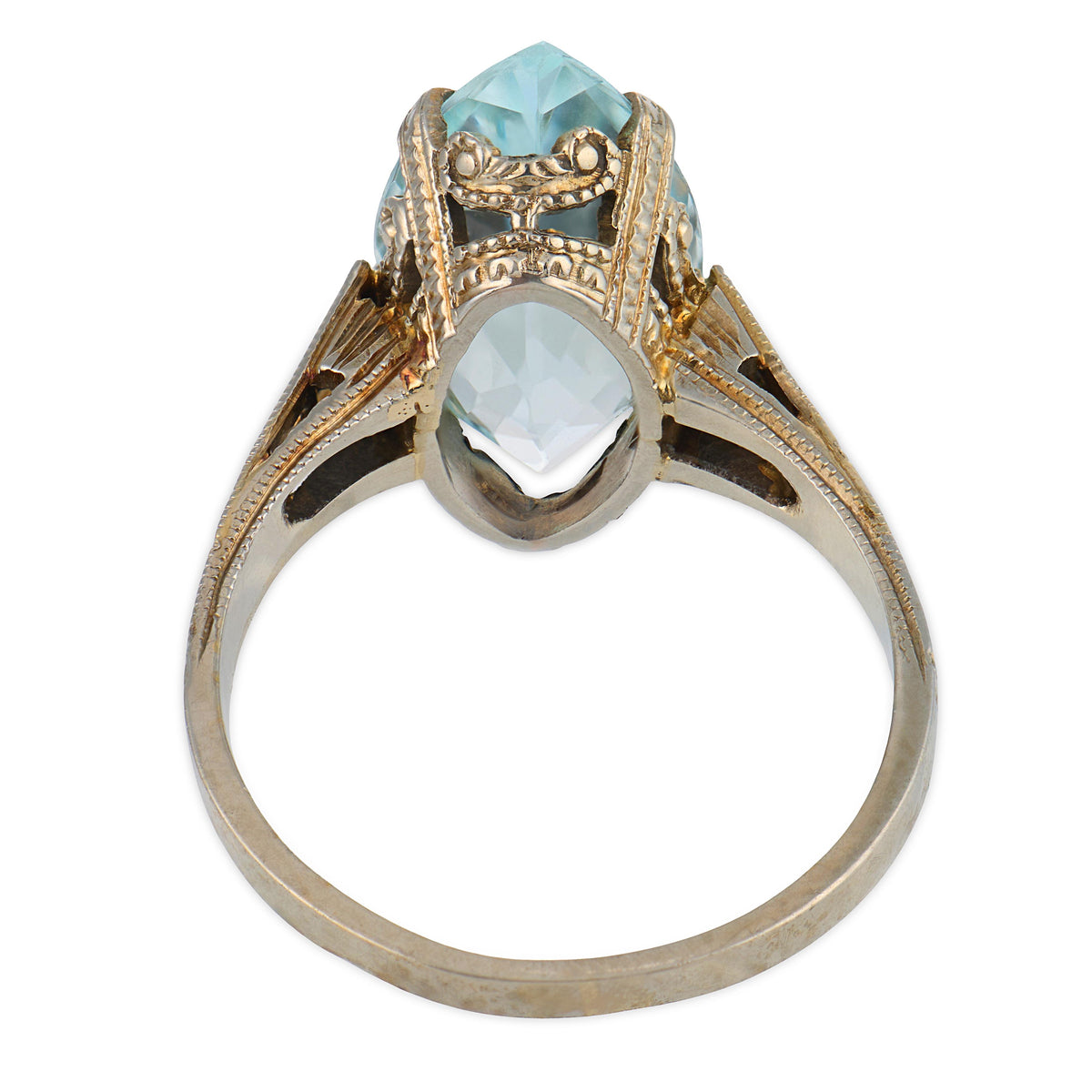 Art Deco 18k Aqua Ring