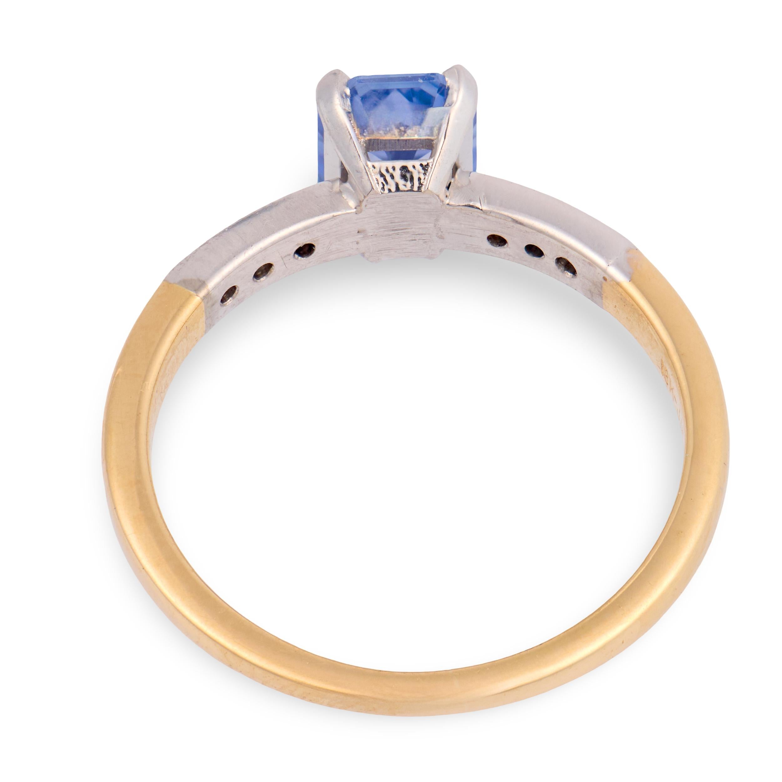 JABEL Art Deco 18k Sapphire & Diamond Ring