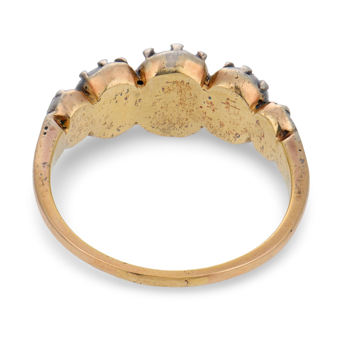 Georgian 18k/Sterling Silver Diamond Five Stone Ring