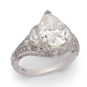 Art Deco Platinum Diamond Engagement Ring 2.60ct