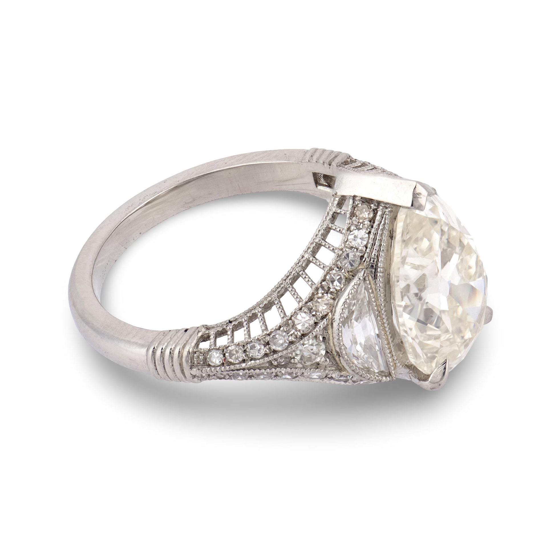 Art Deco Platinum Diamond Engagement Ring 2.60ct