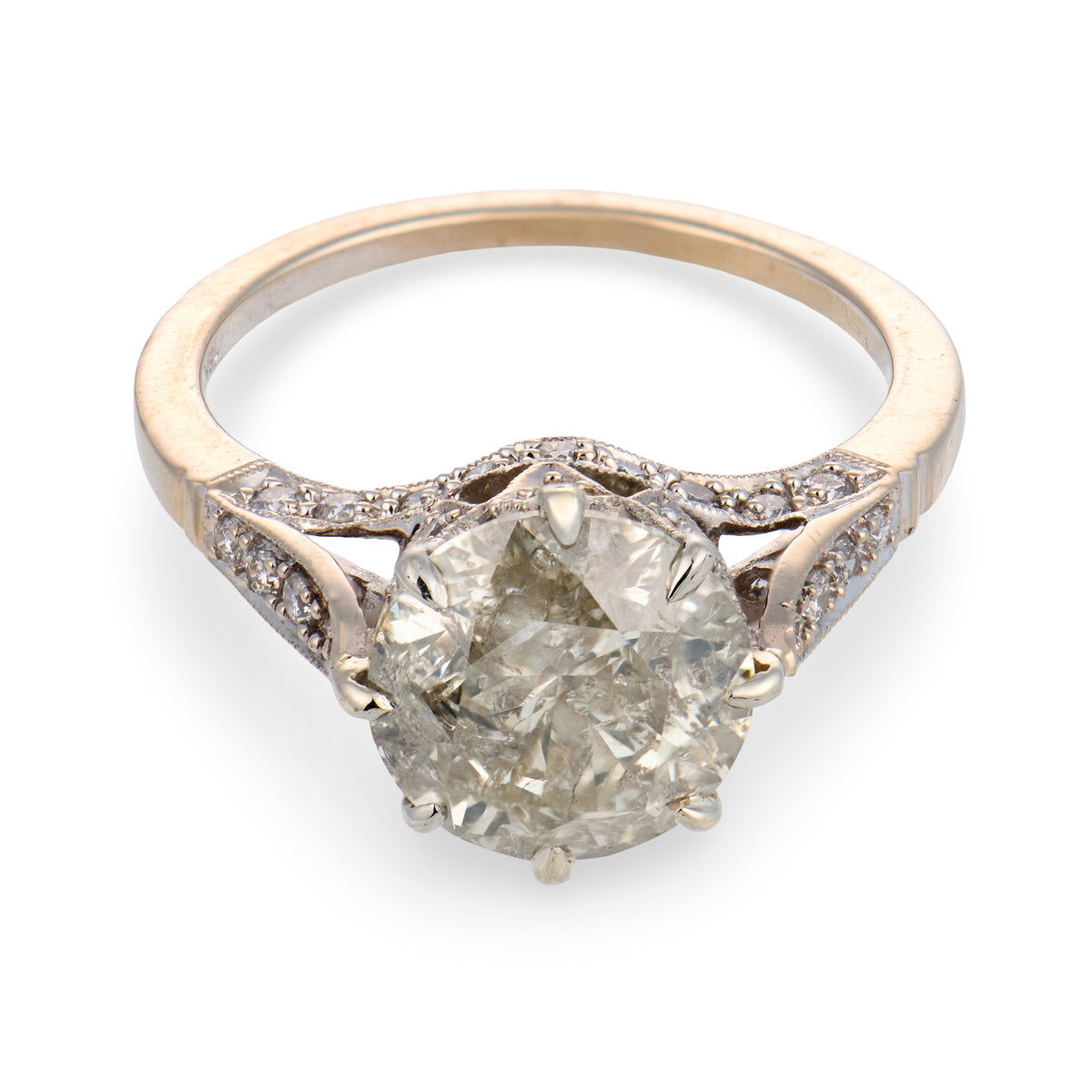 Estate 18k Diamond Engagement Ring 3.01ct