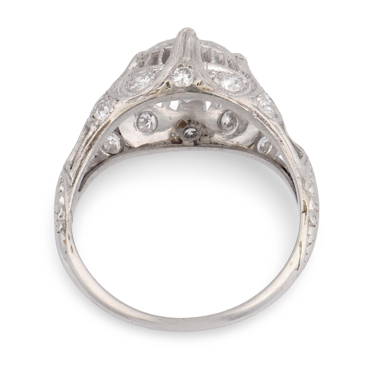 Art Deco Platinum Diamond Engagement Ring 1.26ct
