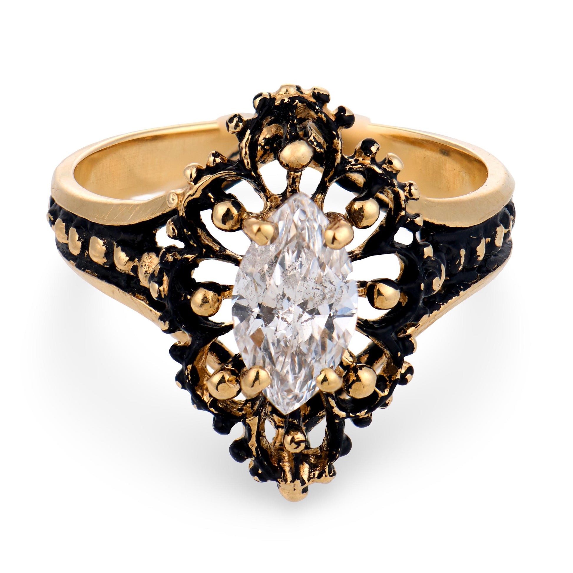 Vintage 10k Diamond Engagement Ring .71ct