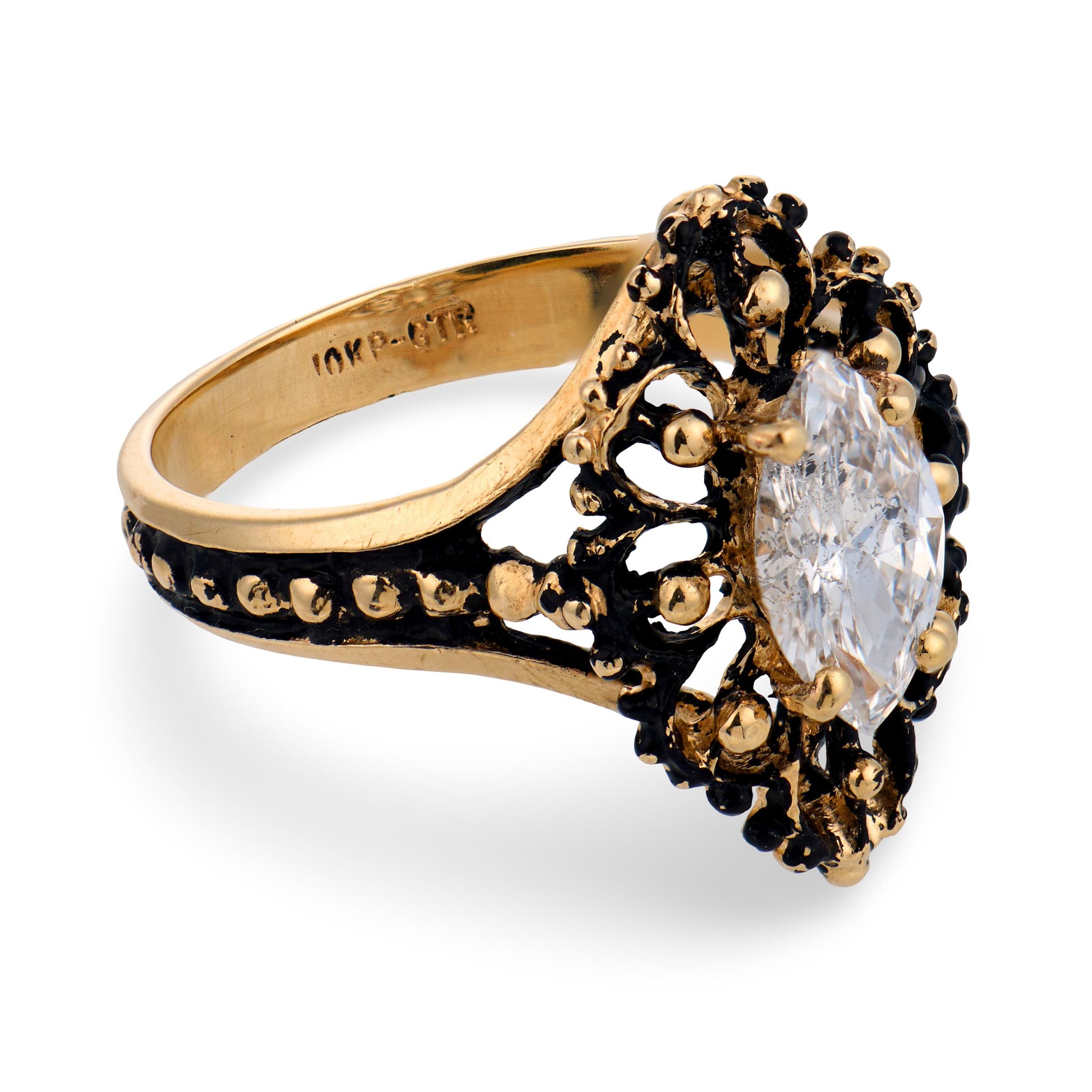 Vintage 10k Diamond Engagement Ring .71ct