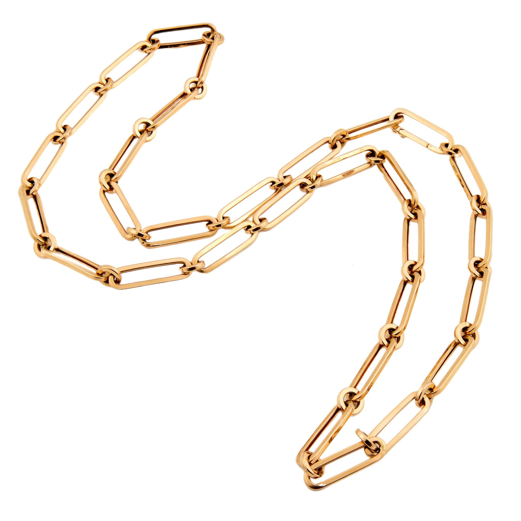 Estate 18k Paperclip Chain 26"