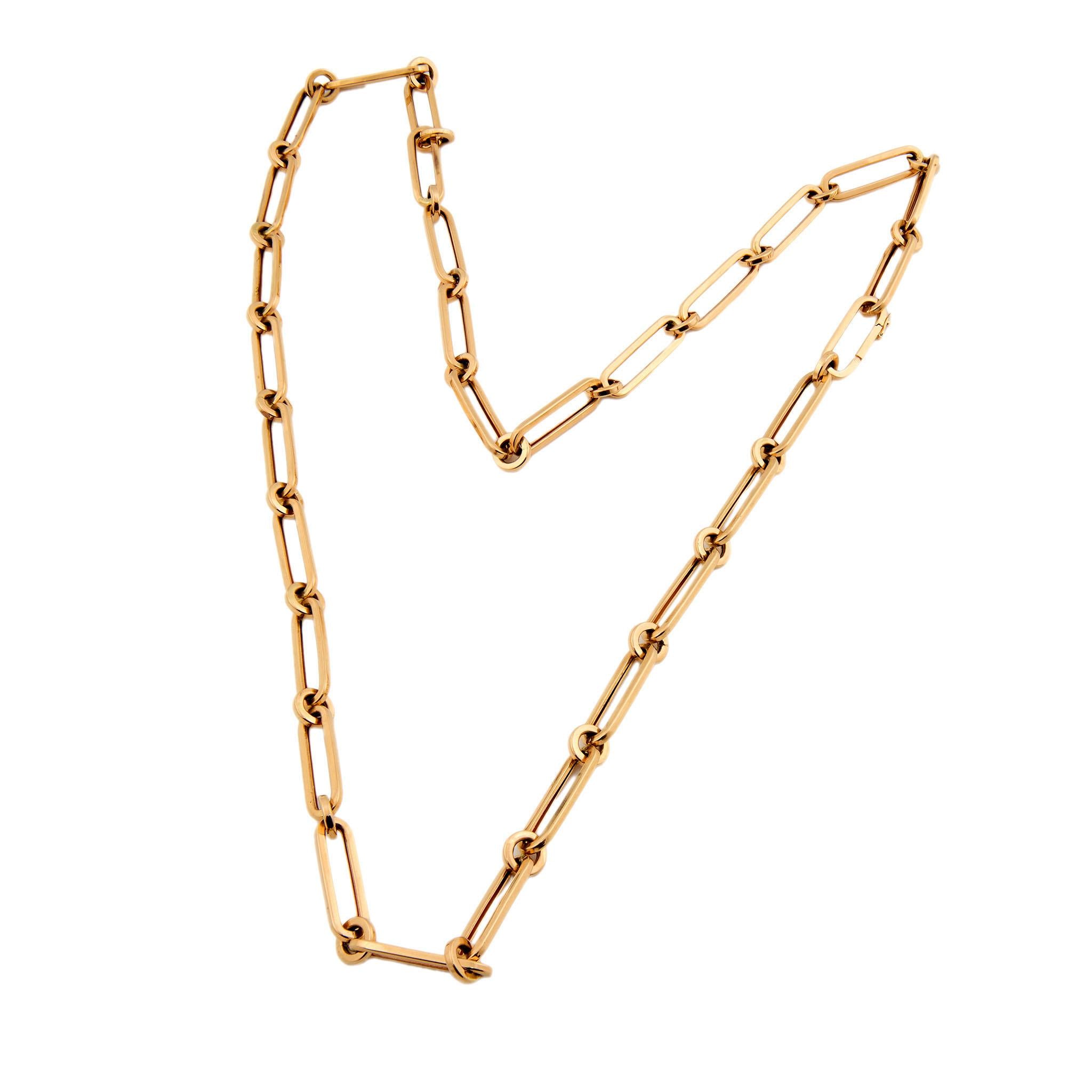 Estate 18k Paperclip Chain 26"