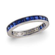 OSCAR HEYMAN Estate Platinum Sapphire Eternity Band