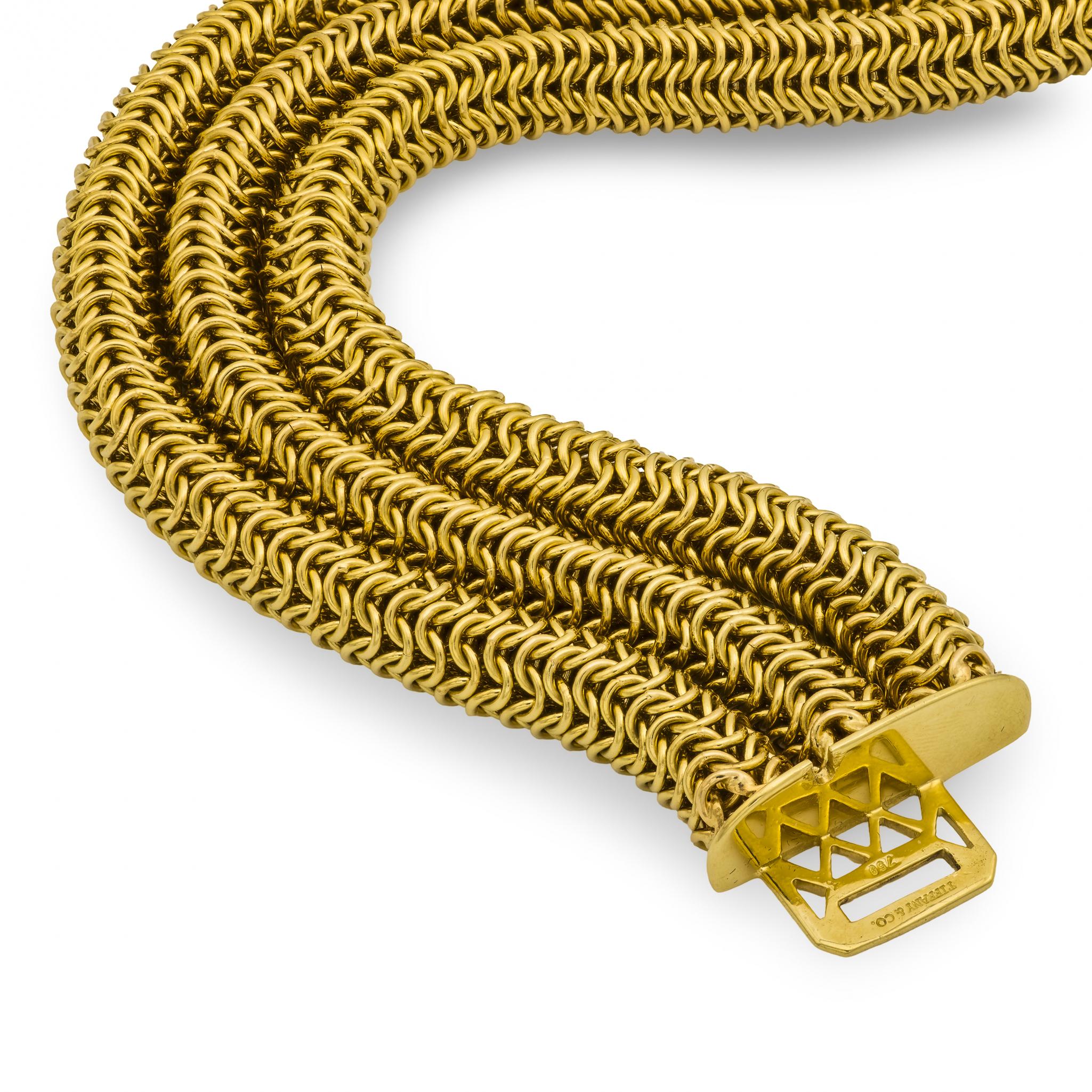 TIFFANY & CO. Estate 18k Three-Strand Bracelet