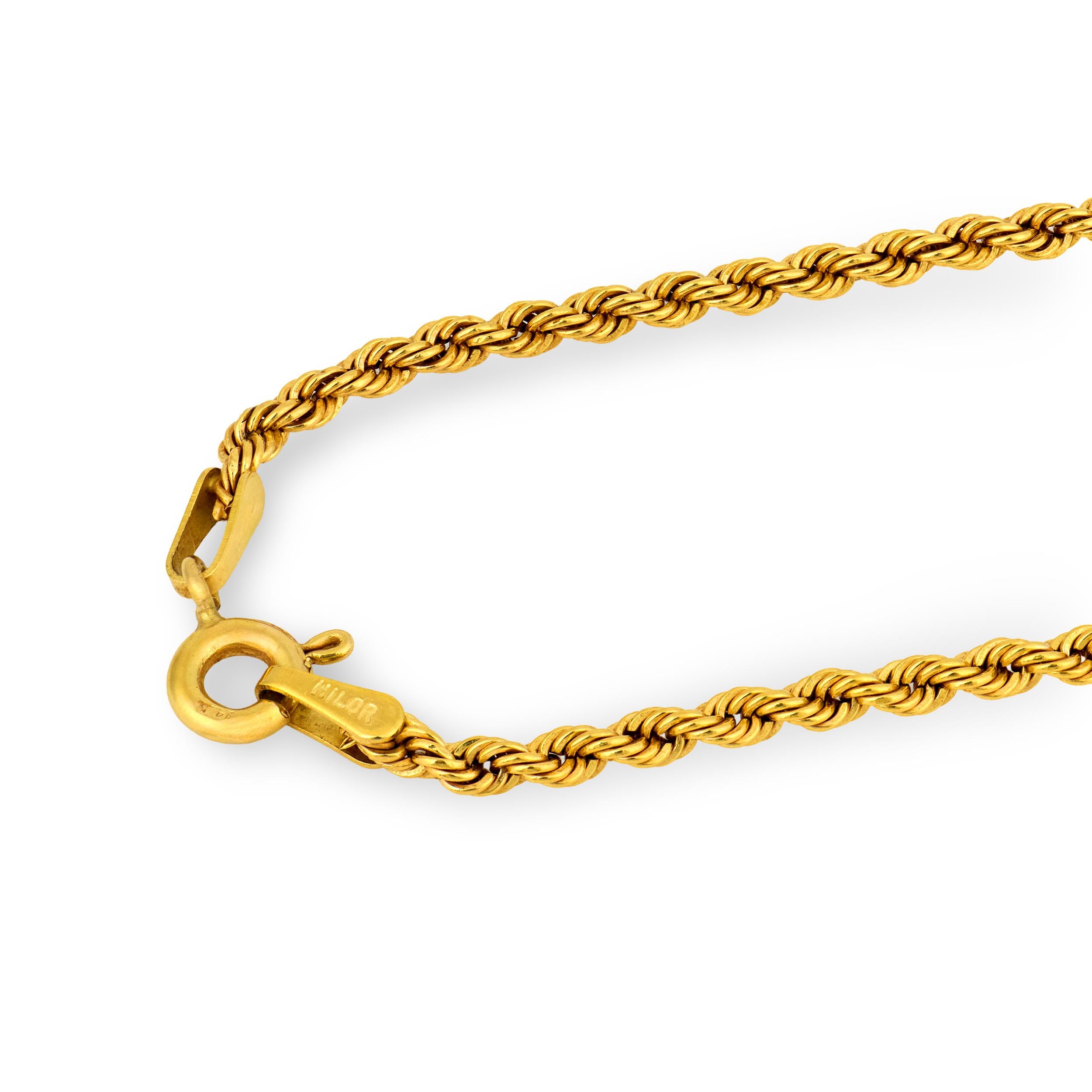 Georgian 18k/14k Enamel Fob Pendant Necklace