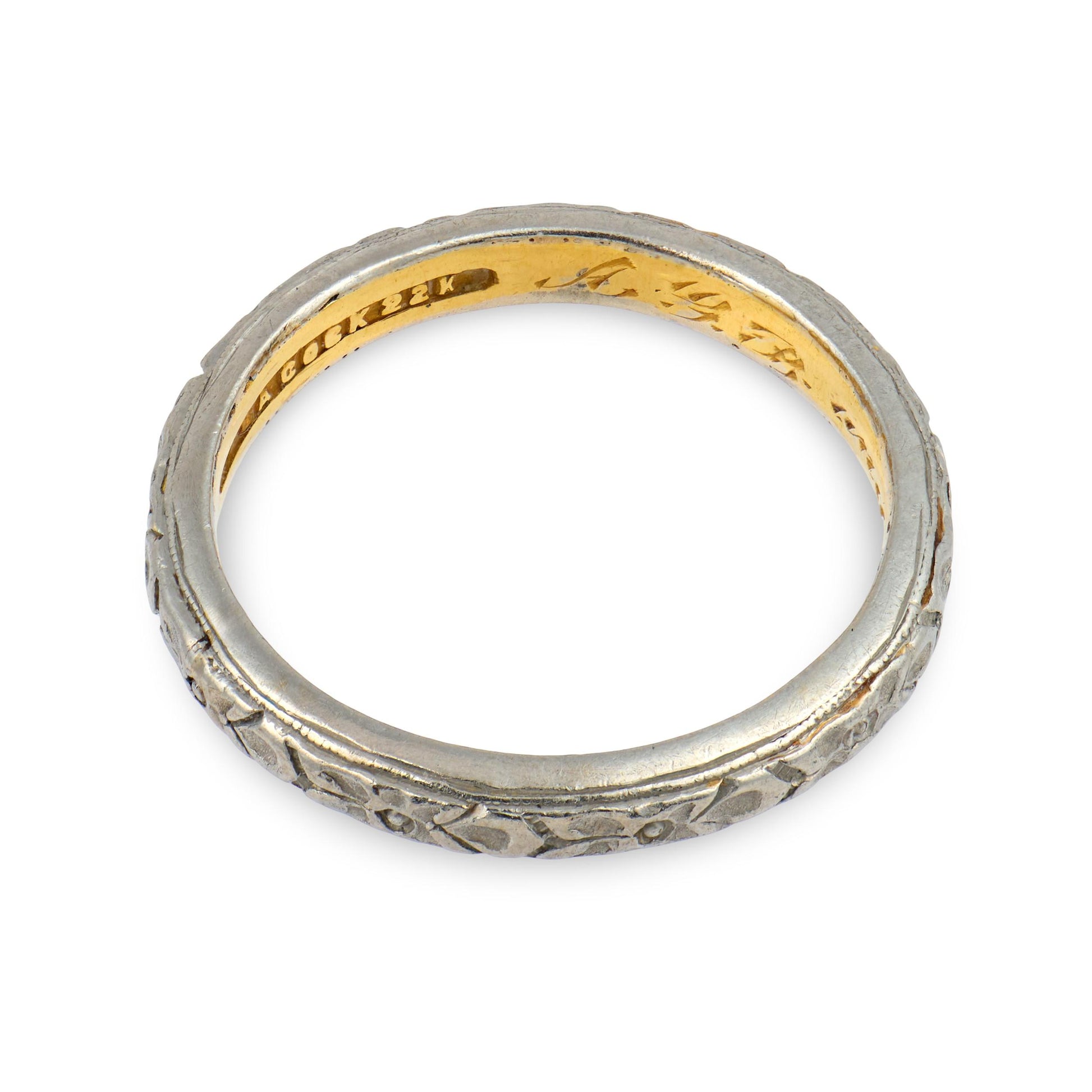 PEACOCK Edwardian 22k/Platinum Band