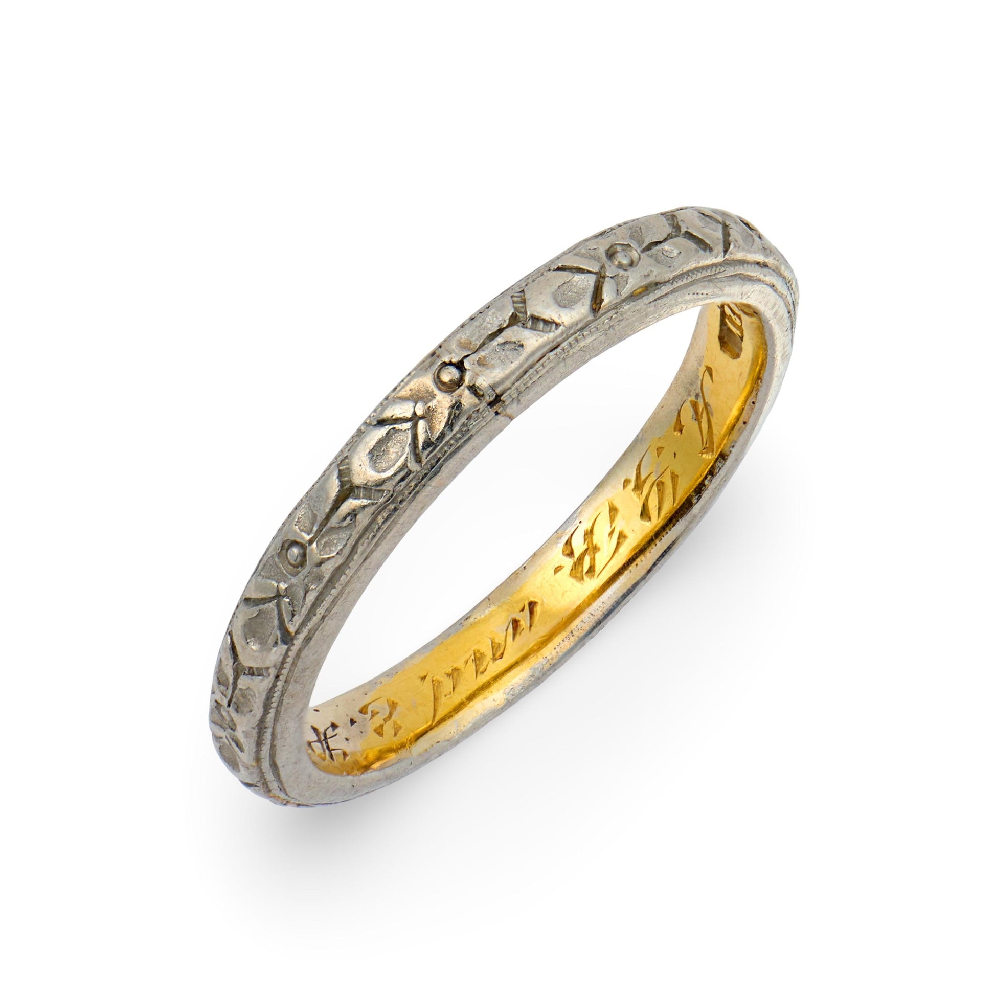 PEACOCK Edwardian 22k/Platinum Band