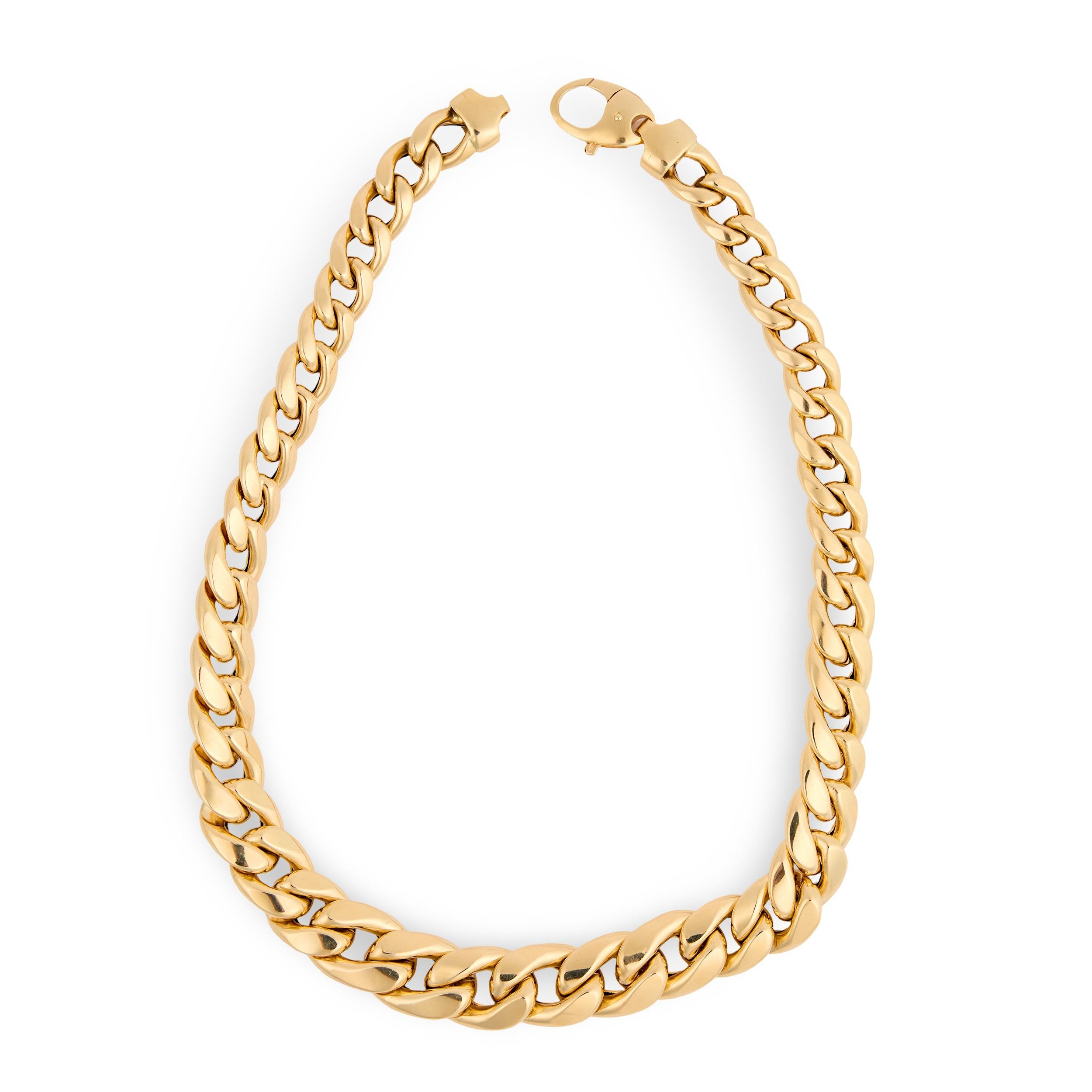 Estate Italian 18k Cuban Link Necklace 17"