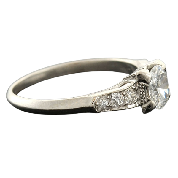 Retro Platinum Diamond Engagement Ring 0.53ct
