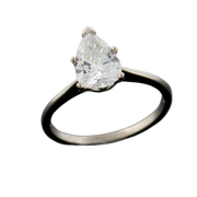 Retro 14k Pear Cut Diamond Ring 1.42ctw