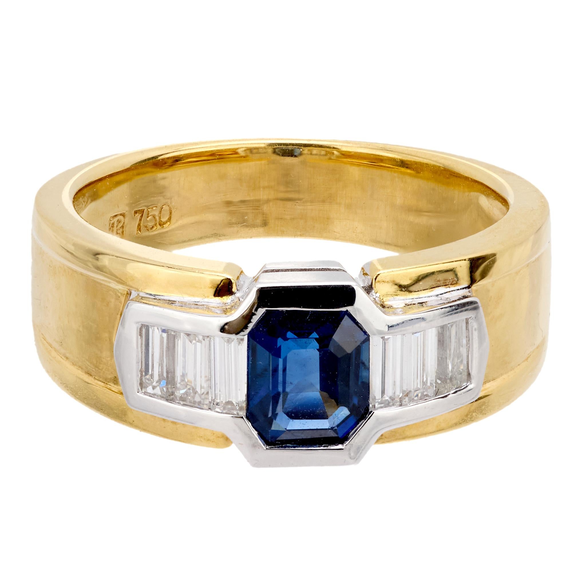 Estate 18k Sapphire and Diamond Ring