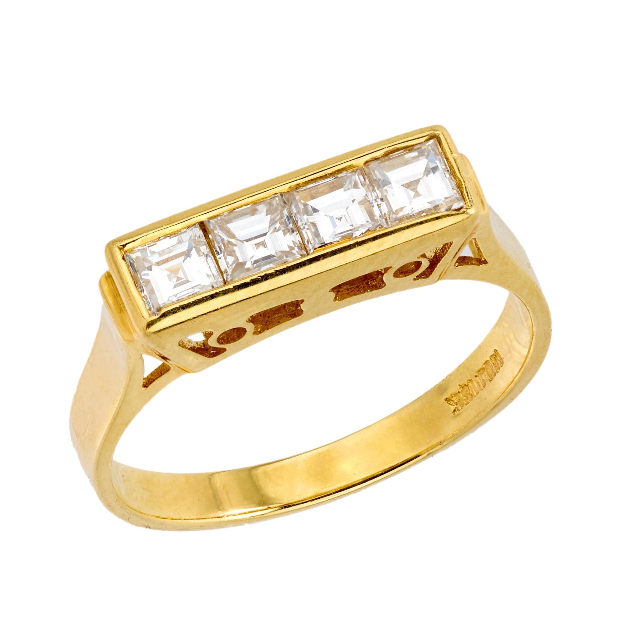 Estate 18k Diamond Four-Stone Ring