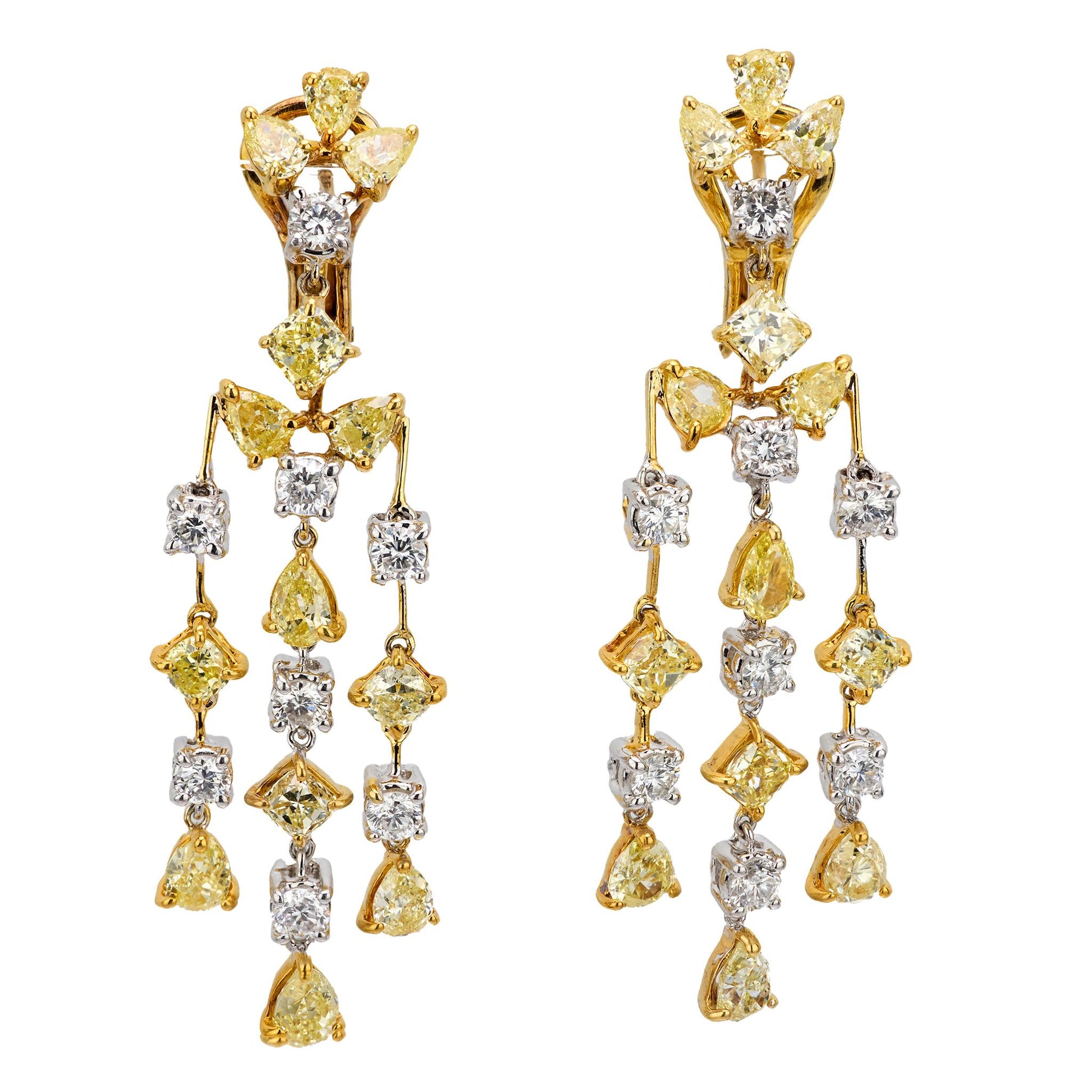 Estate 18k Diamond Chandelier Earrings
