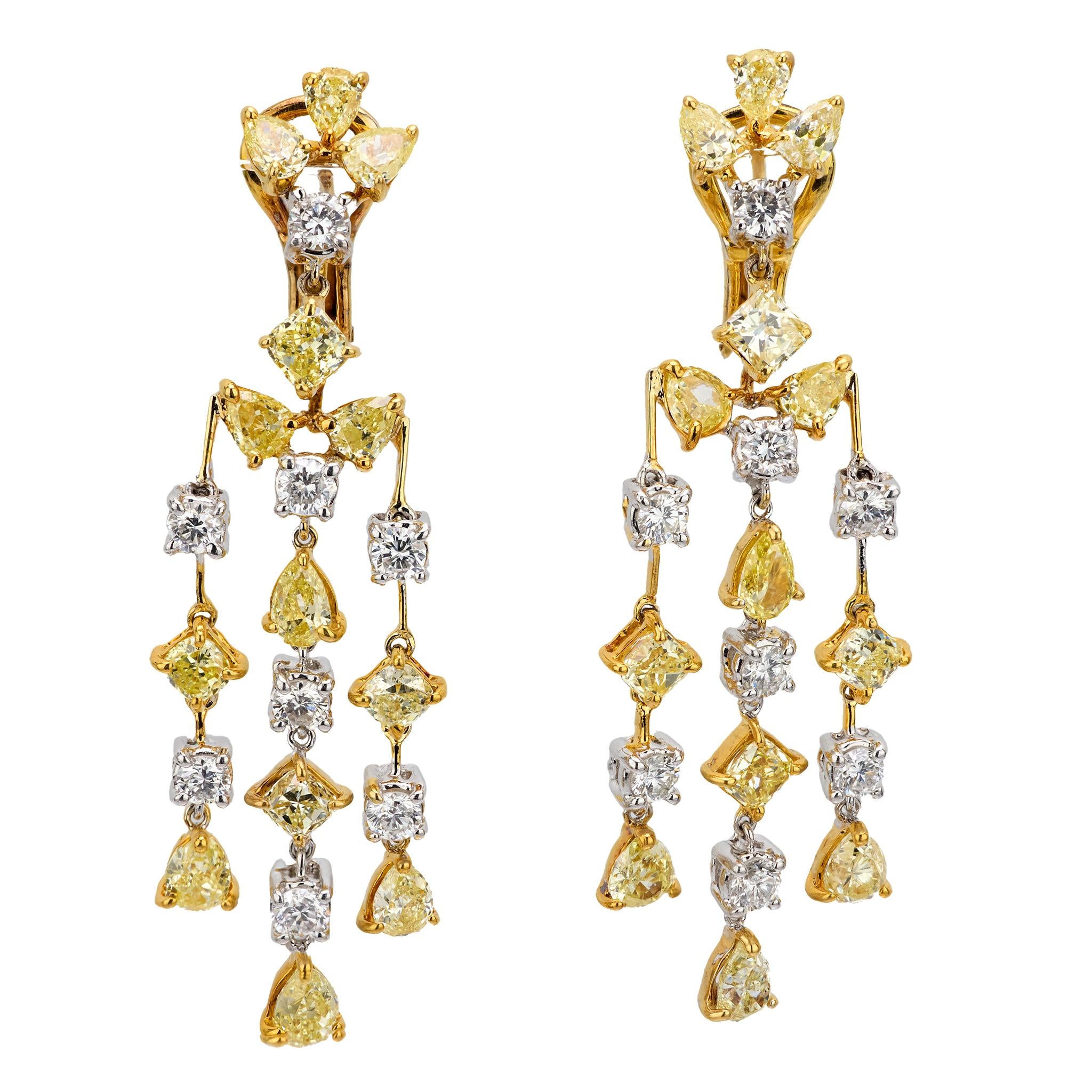 Estate 18k Diamond Chandelier Earrings