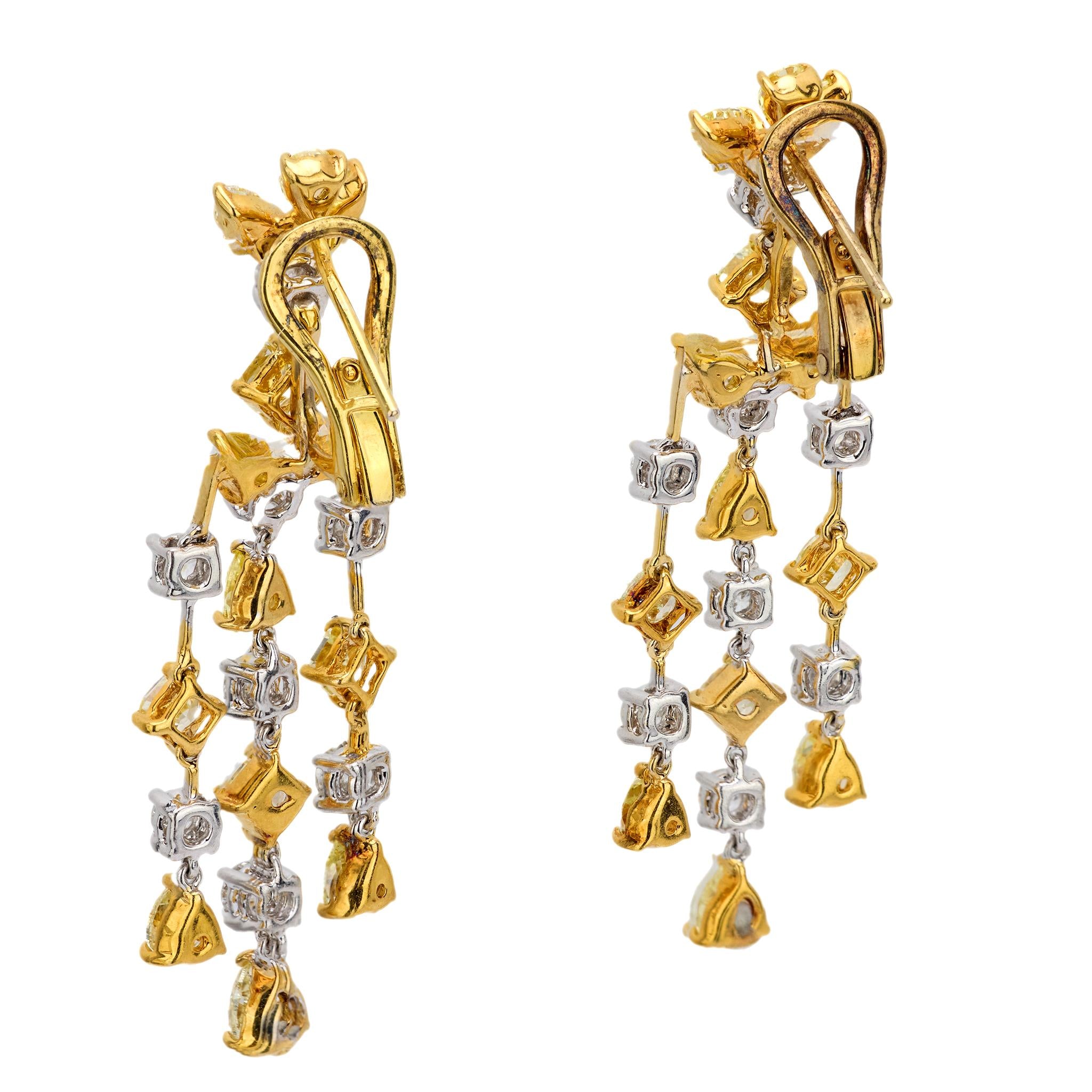 Estate 18k Diamond Chandelier Earrings