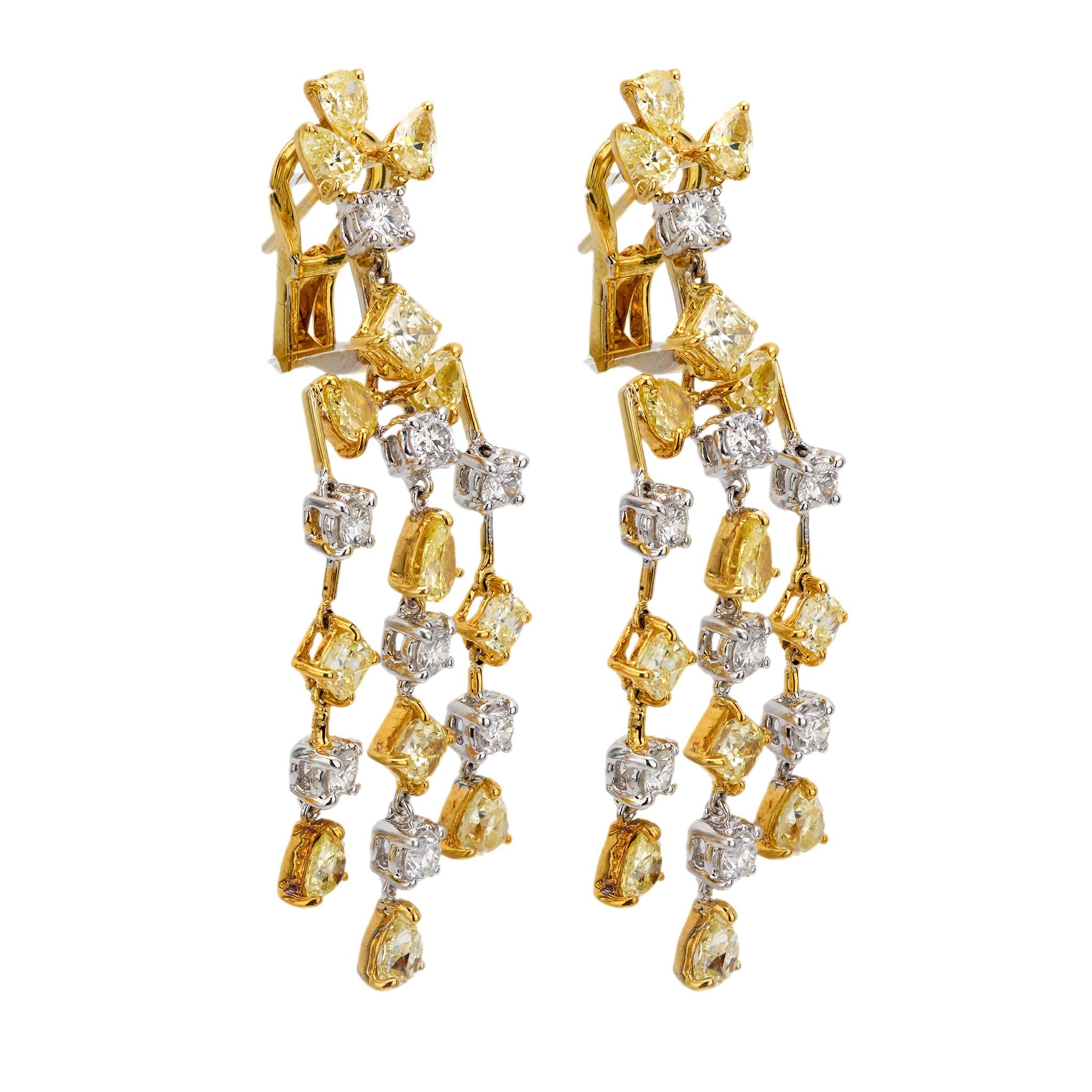 Estate 18k Diamond Chandelier Earrings
