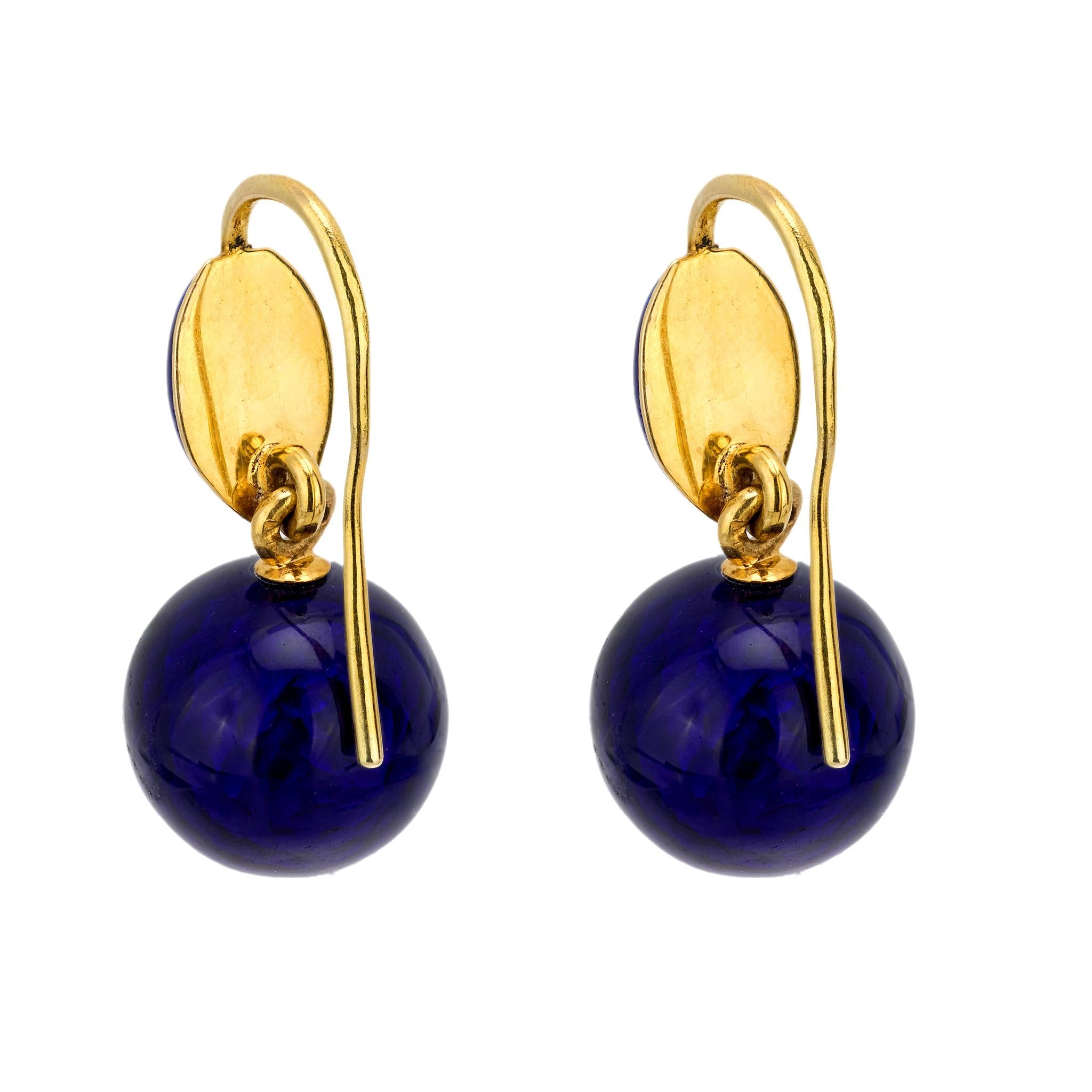 Victorian 14k Diamond and Enamel Star Motif Drop Earrings