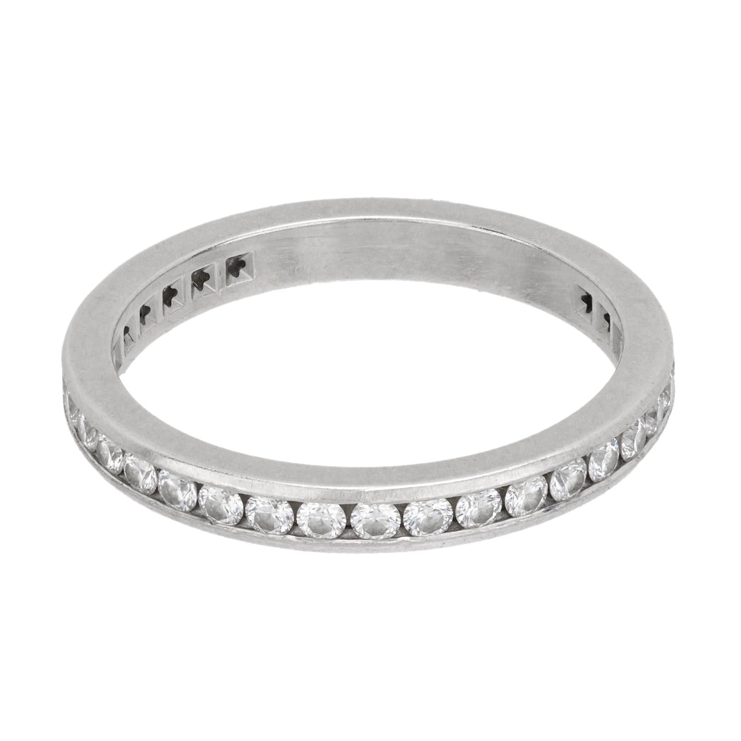 TIFFANY & CO. Estate Platinum Diamond Eternity Band