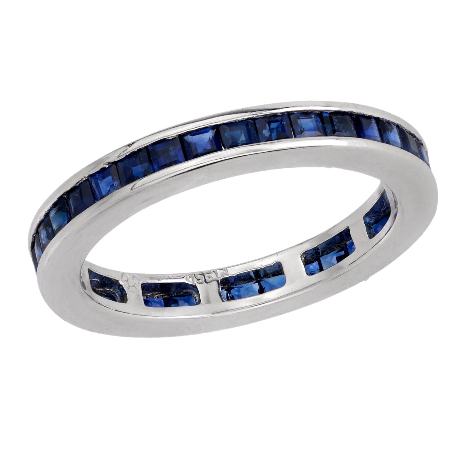 Estate Platinum Sapphire Eternity Band