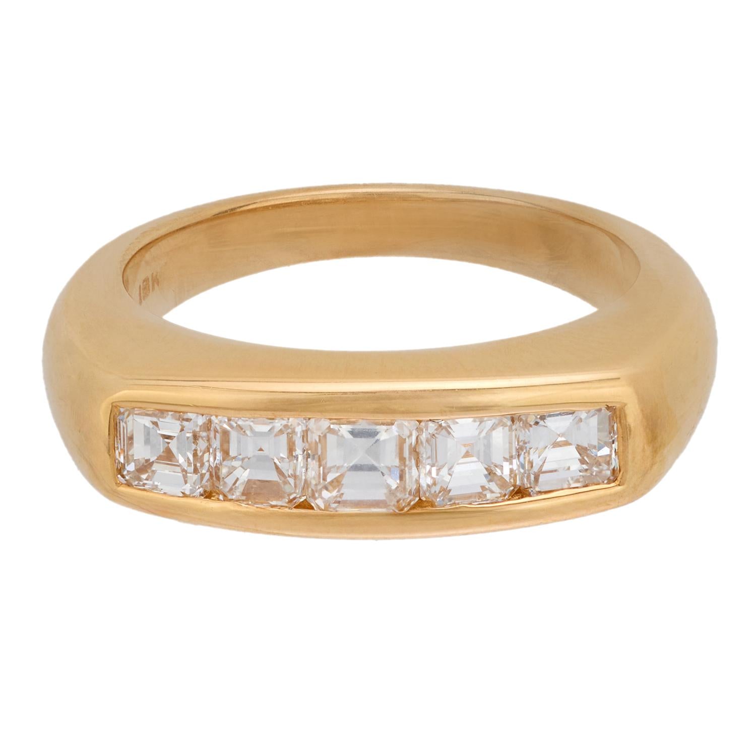 Estate 18k Diamond Five-Stone Ring