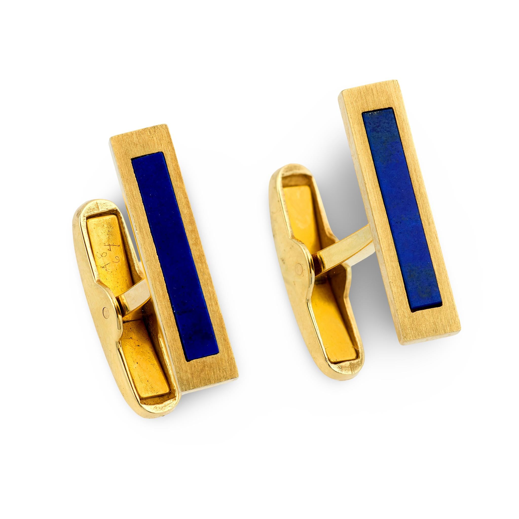 Vintage 14k Lapis Cufflinks