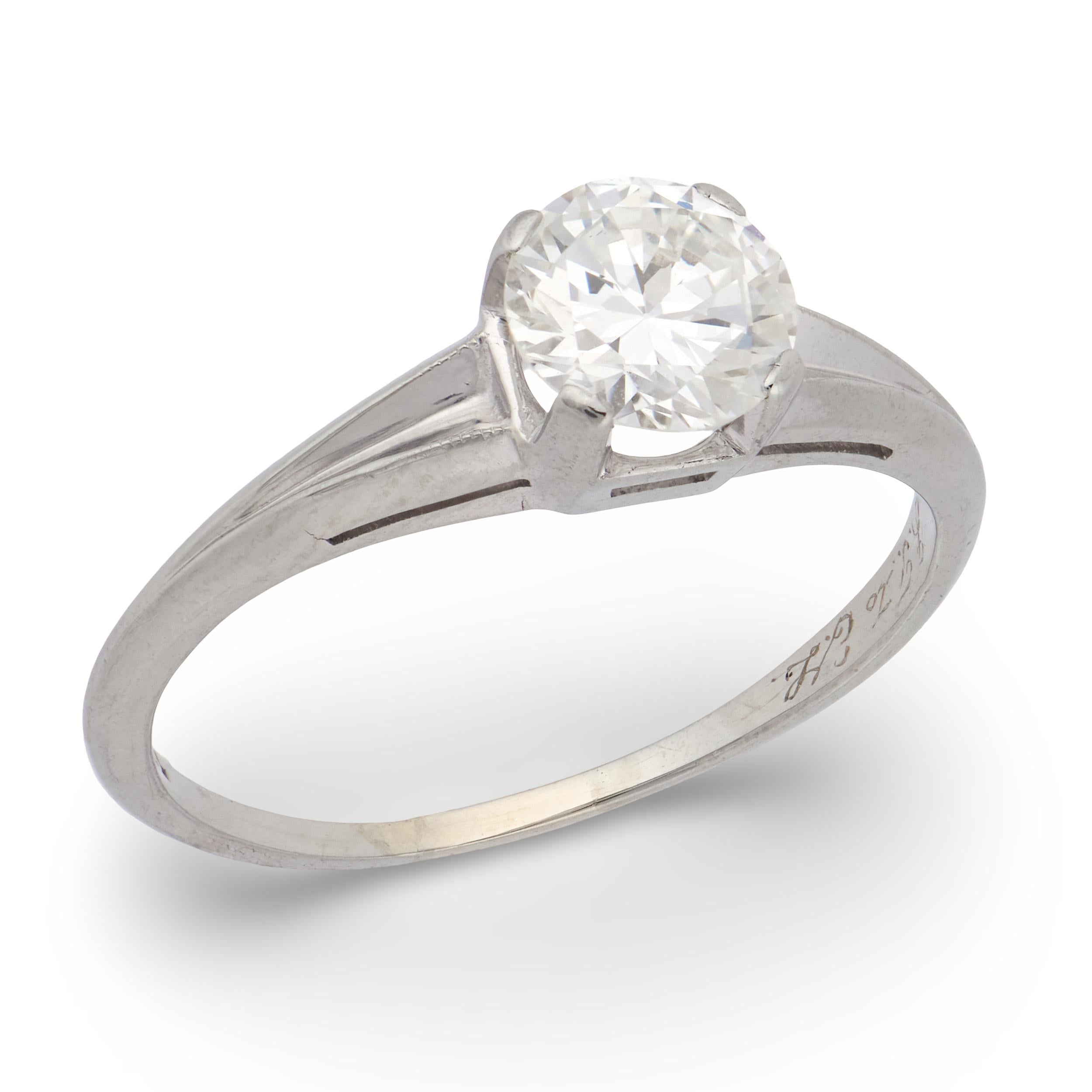 JABEL Retro 18k Diamond Engagement Ring .80ct