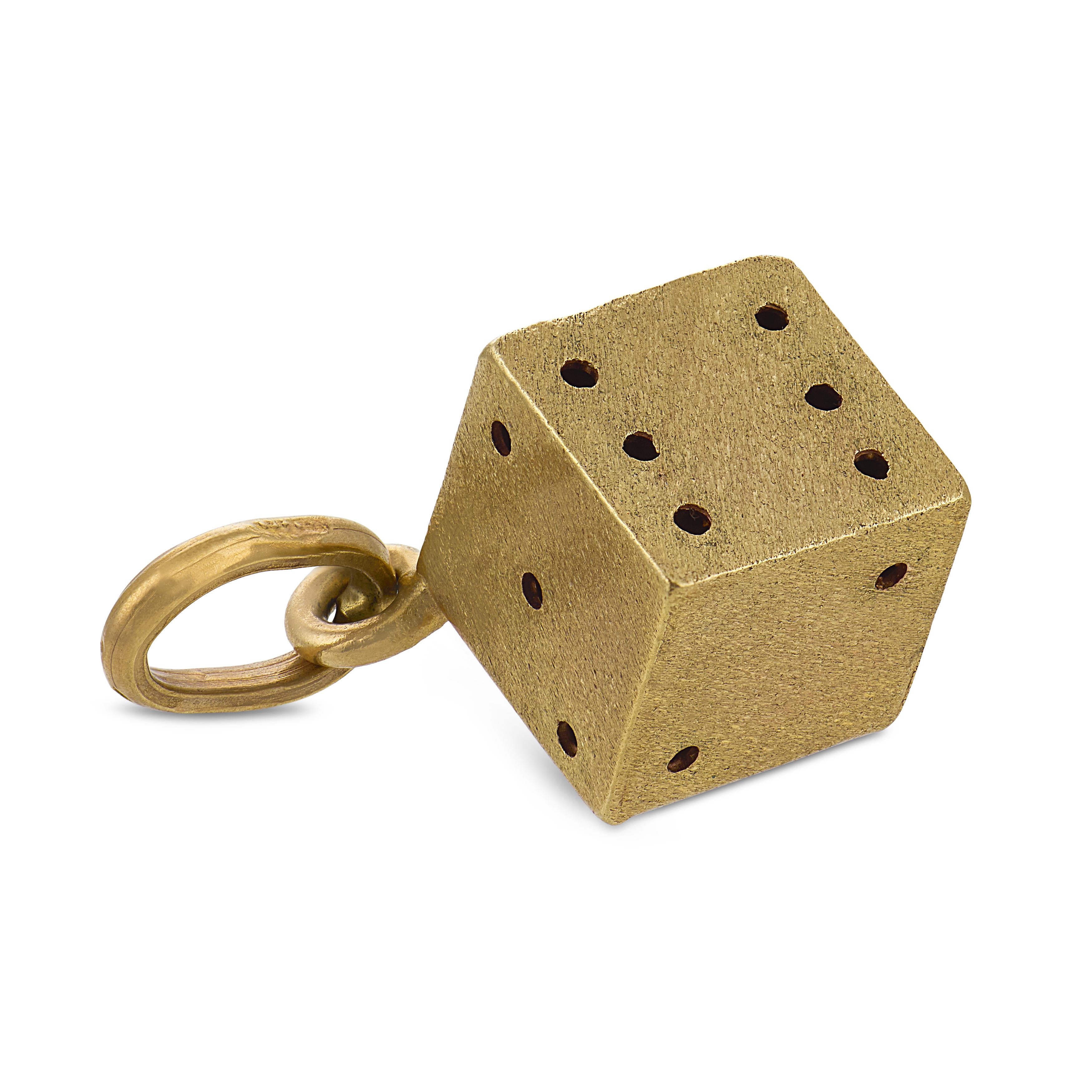 Vintage 14k Enamel Dice Pendant/Charm