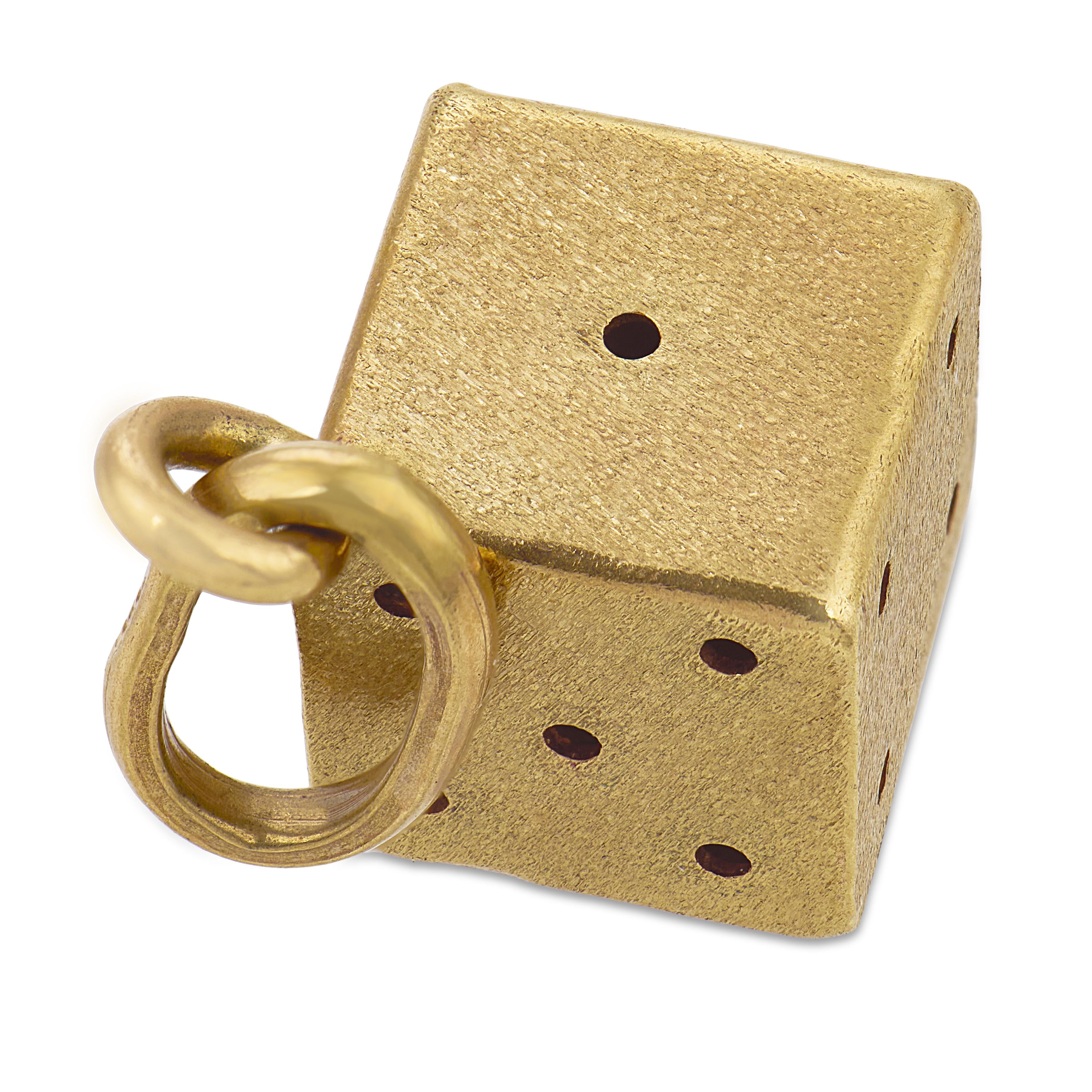 Vintage 14k Enamel Dice Pendant/Charm