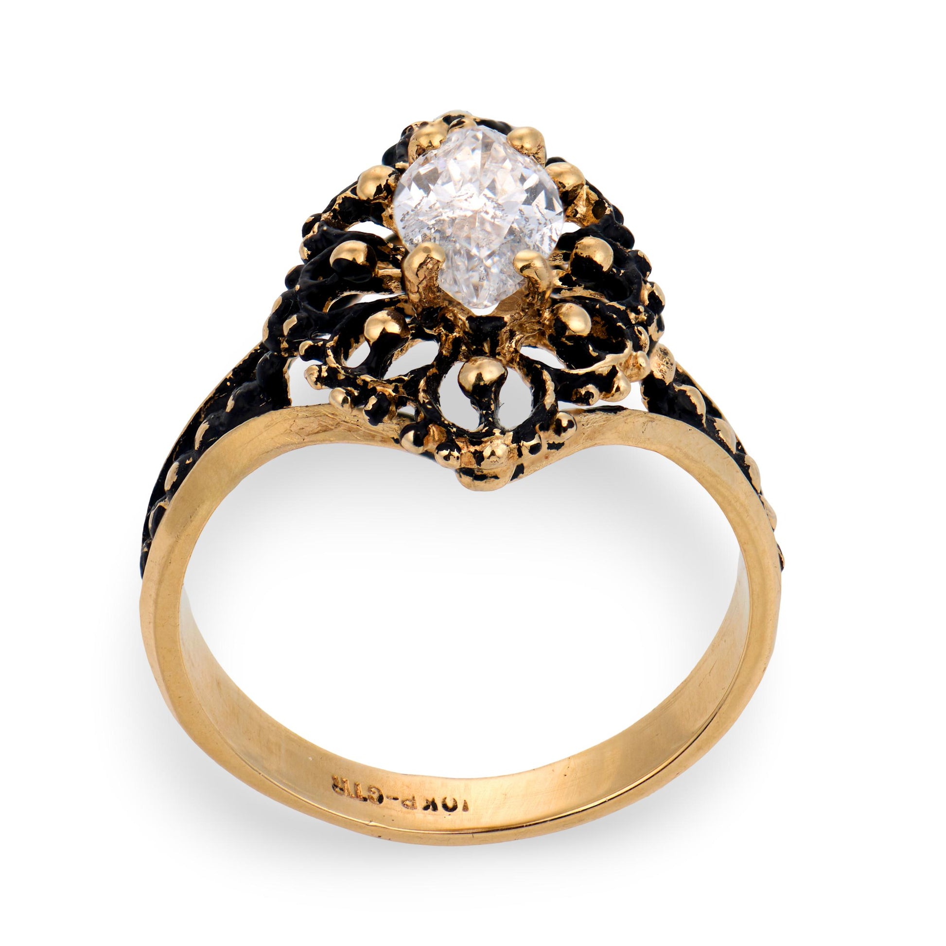 Vintage 10k Diamond Engagement Ring .71ct