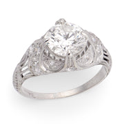 Art Deco Platinum Diamond Engagement Ring 1.26ct