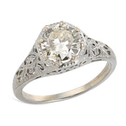 Art Deco 18k Diamond Engagement Ring 1.18ct