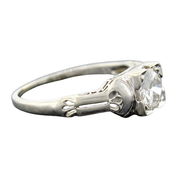 Late Art Deco 18kt Diamond Engagement Ring 0.62ct