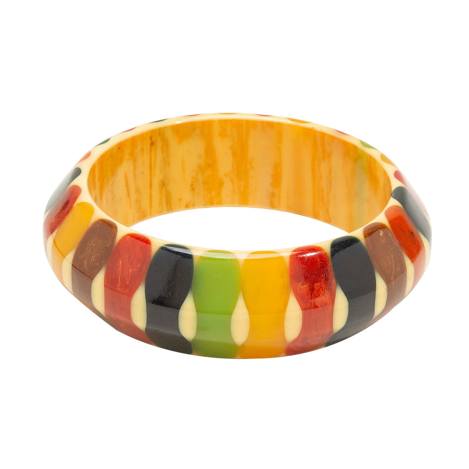 Art Deco Bakelite Multi-Color Bangle Bracelet Set