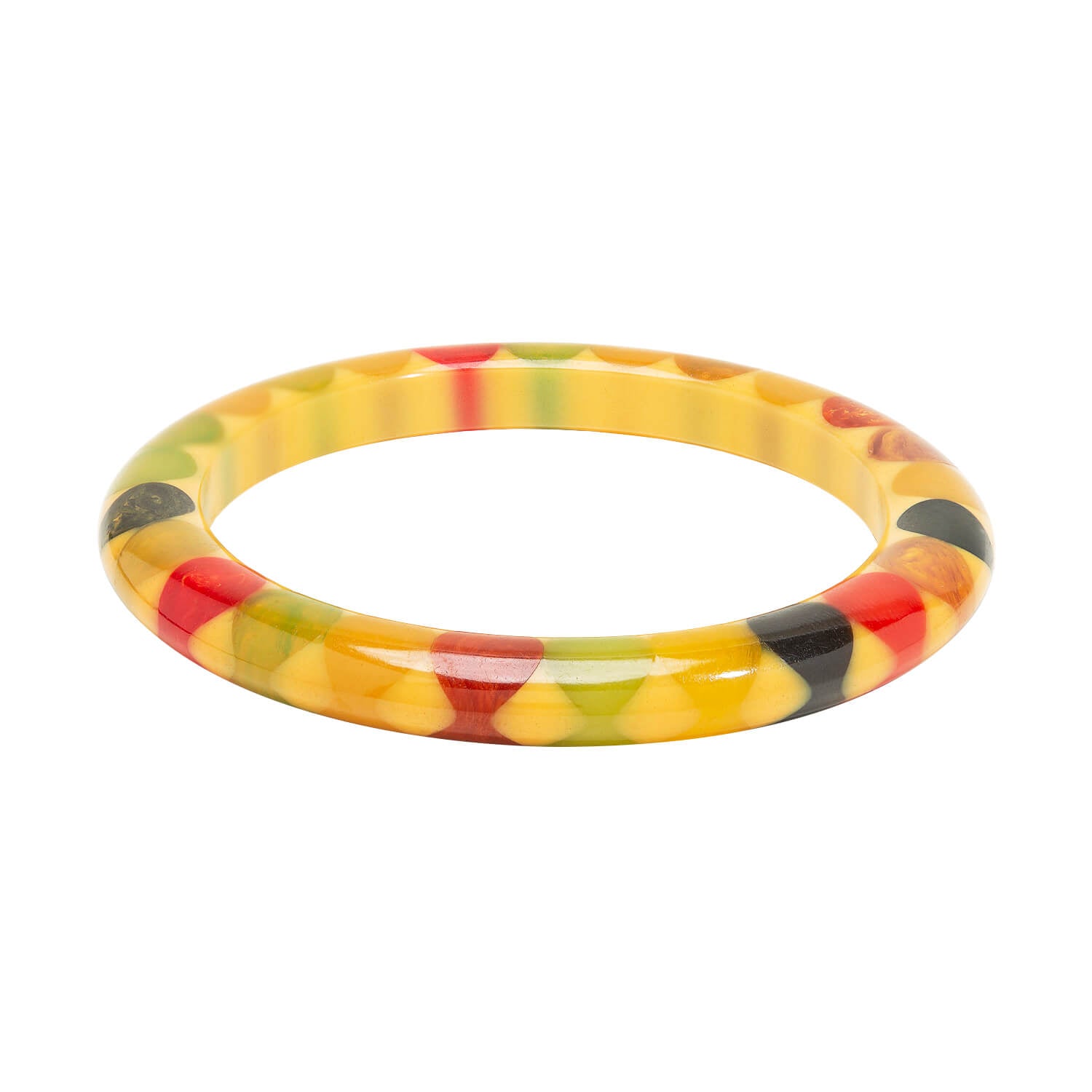 Art Deco Bakelite Multi-Color Bangle Bracelet Set