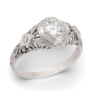 Art Deco 18k Diamond Engagement Ring .45ct