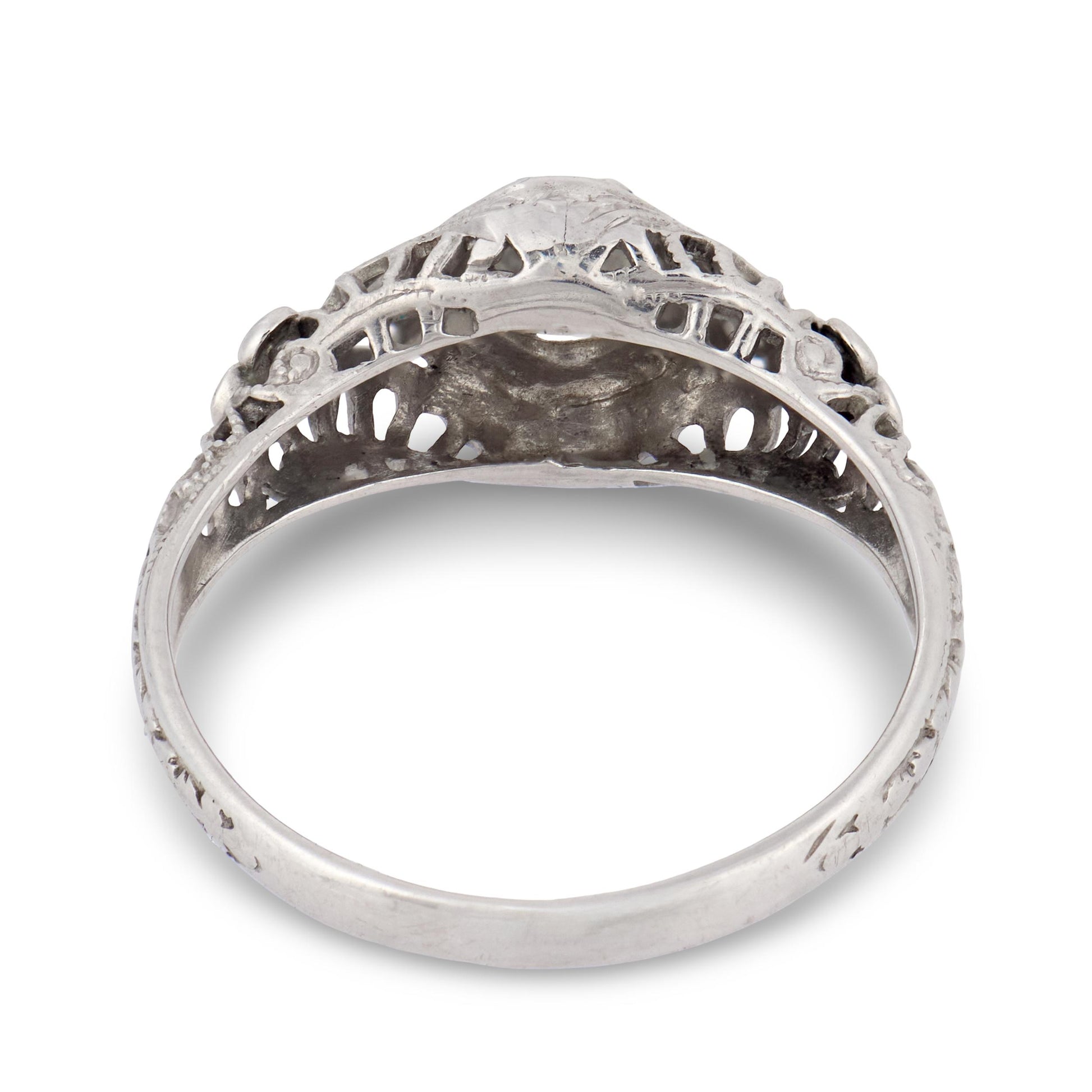 Art Deco 18k Diamond Engagement Ring .45ct
