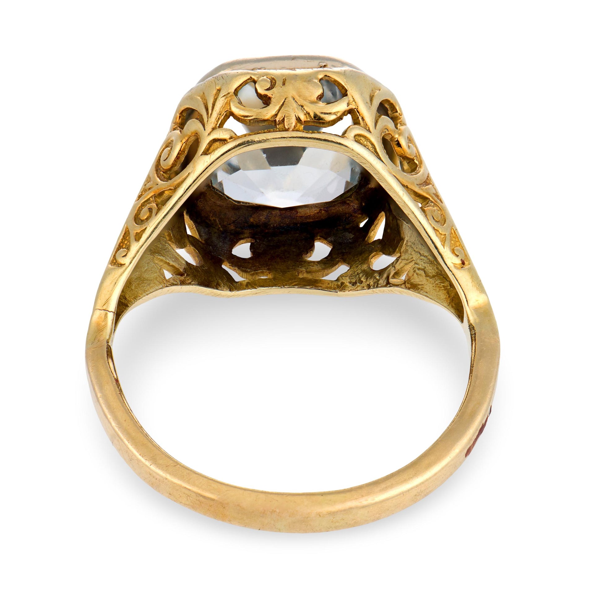 Art Deco 14k/Platinum Aqua Ring