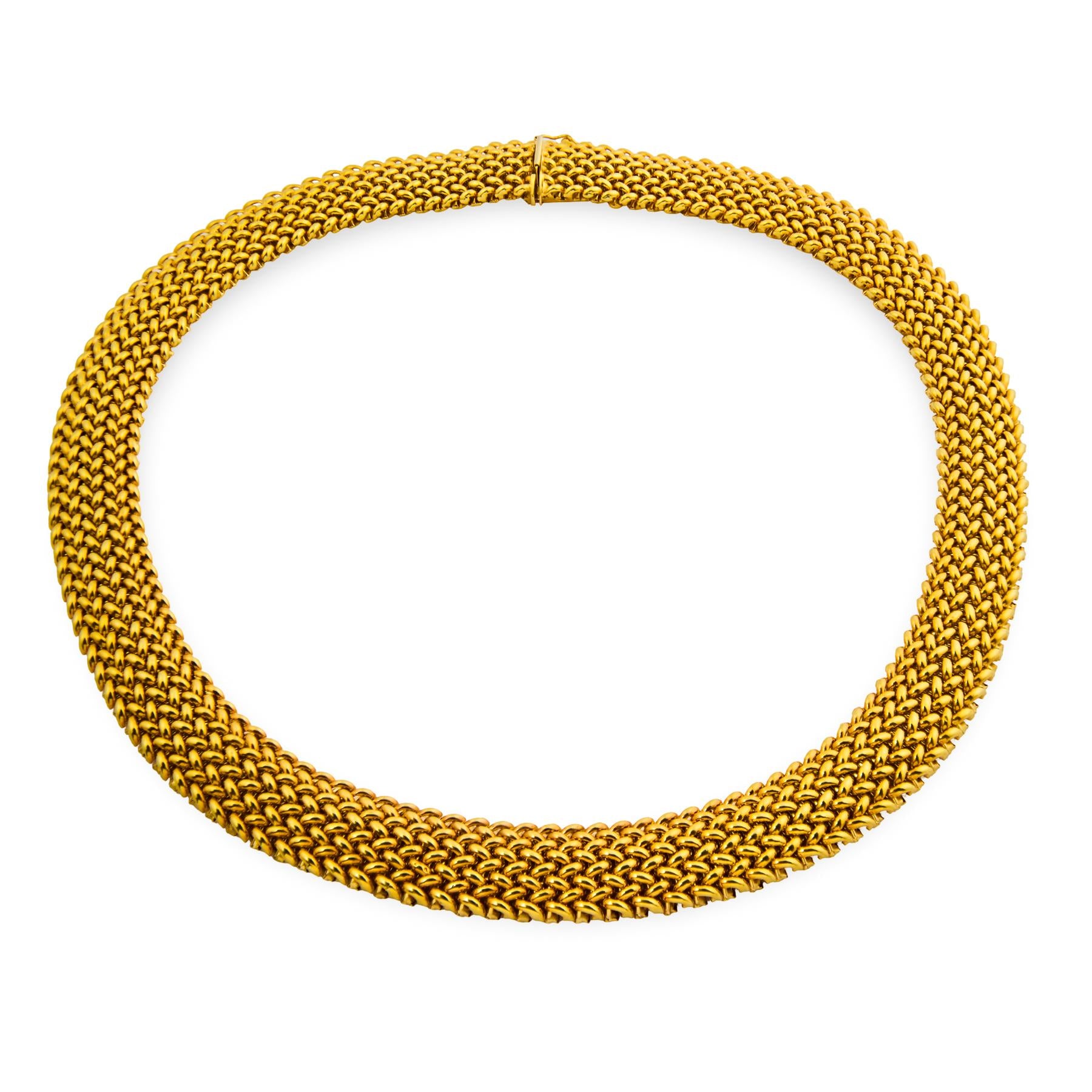 UNO A ERRE Estate Italian 14k Mesh Collar Necklace